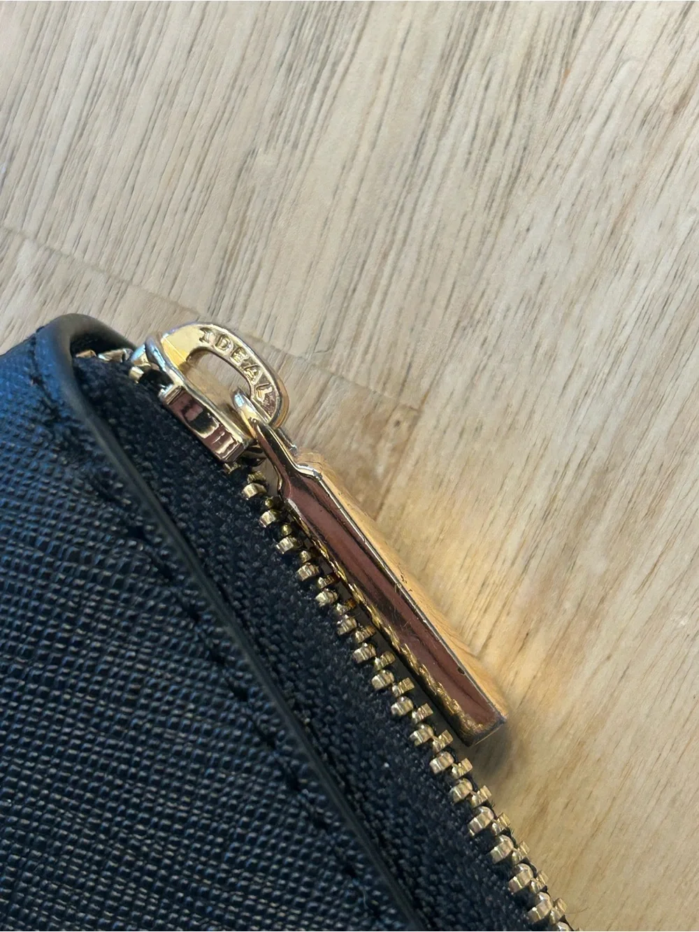Tory Burch Emerson Continental Zip Around Wallet Black Saffiano Leather Gold